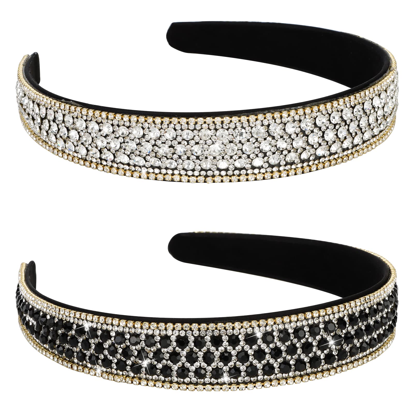 YISSION rhinestone headband set on model for glamorous everyday wear