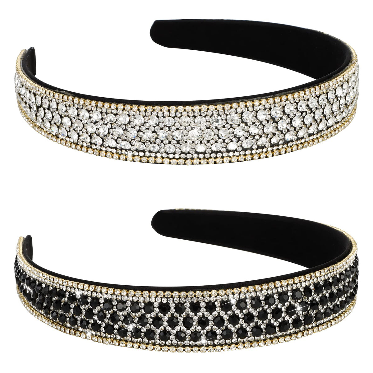 YISSION rhinestone headband set on model for glamorous everyday wear