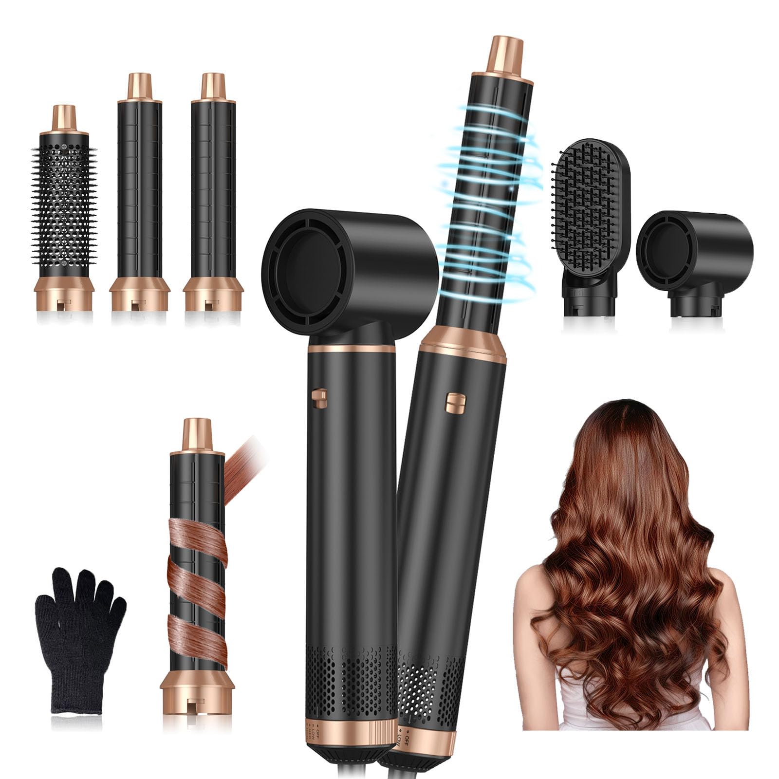 Yitrust 5-in-1 blow dryer brush front view for quick drying and versatile styling
