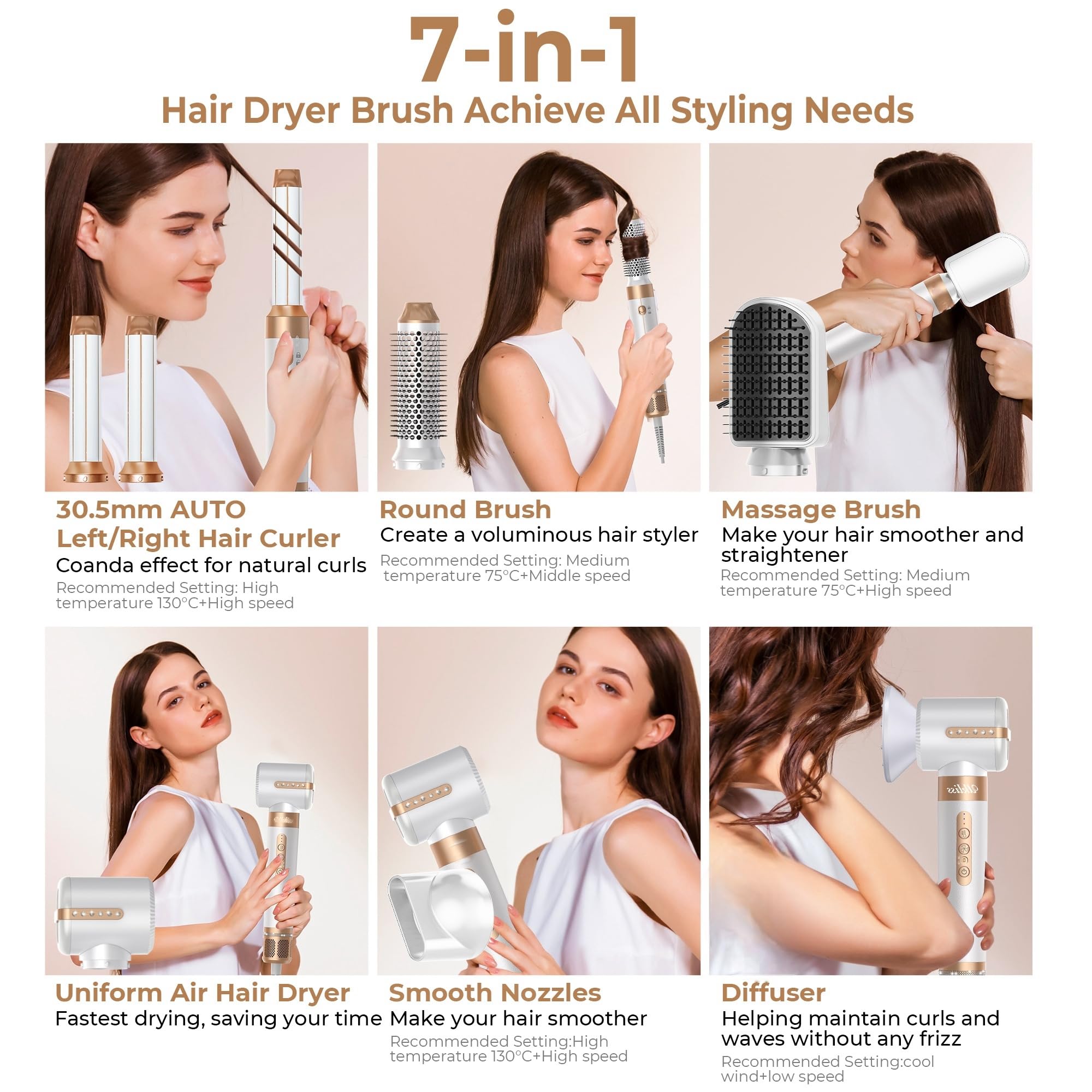 Yitrust autowrap curling wand in action enabling effortless home curls.