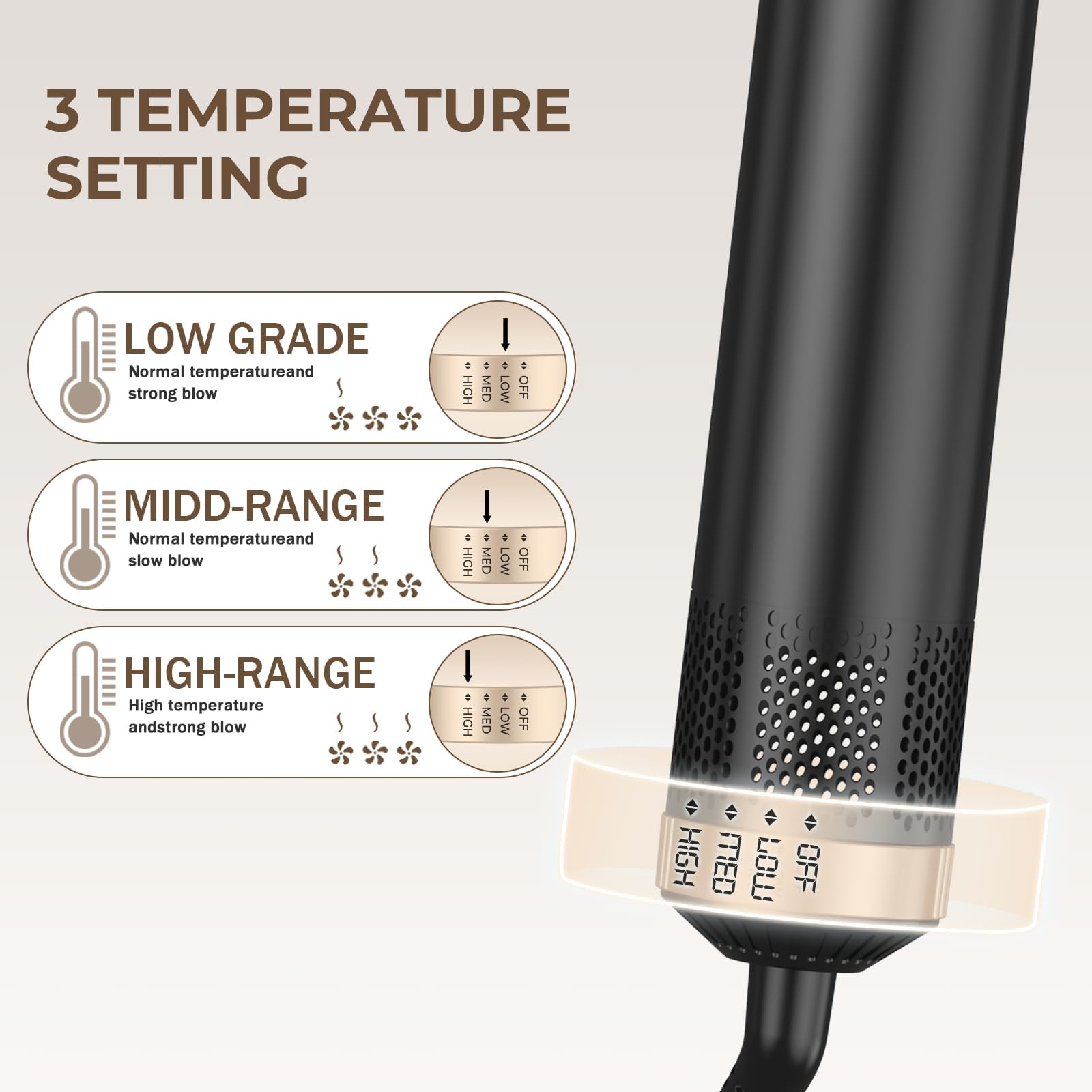 Yitrust detachable hot air brush demonstrates travel-friendly, compact styling convenience