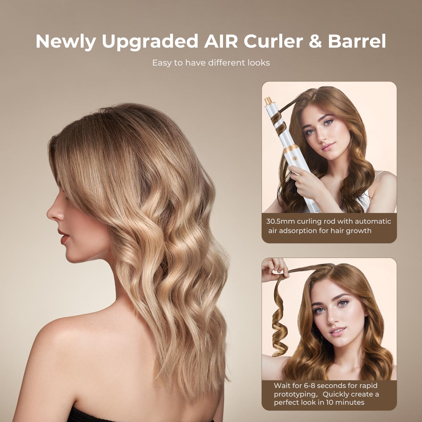 Yitrust hot air brush attachment close-up highlights efficient curl formation