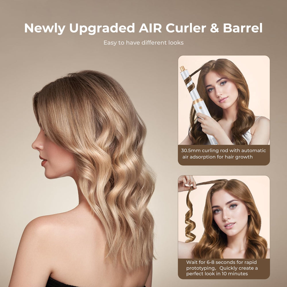 Yitrust hot air brush attachment close-up highlights efficient curl formation