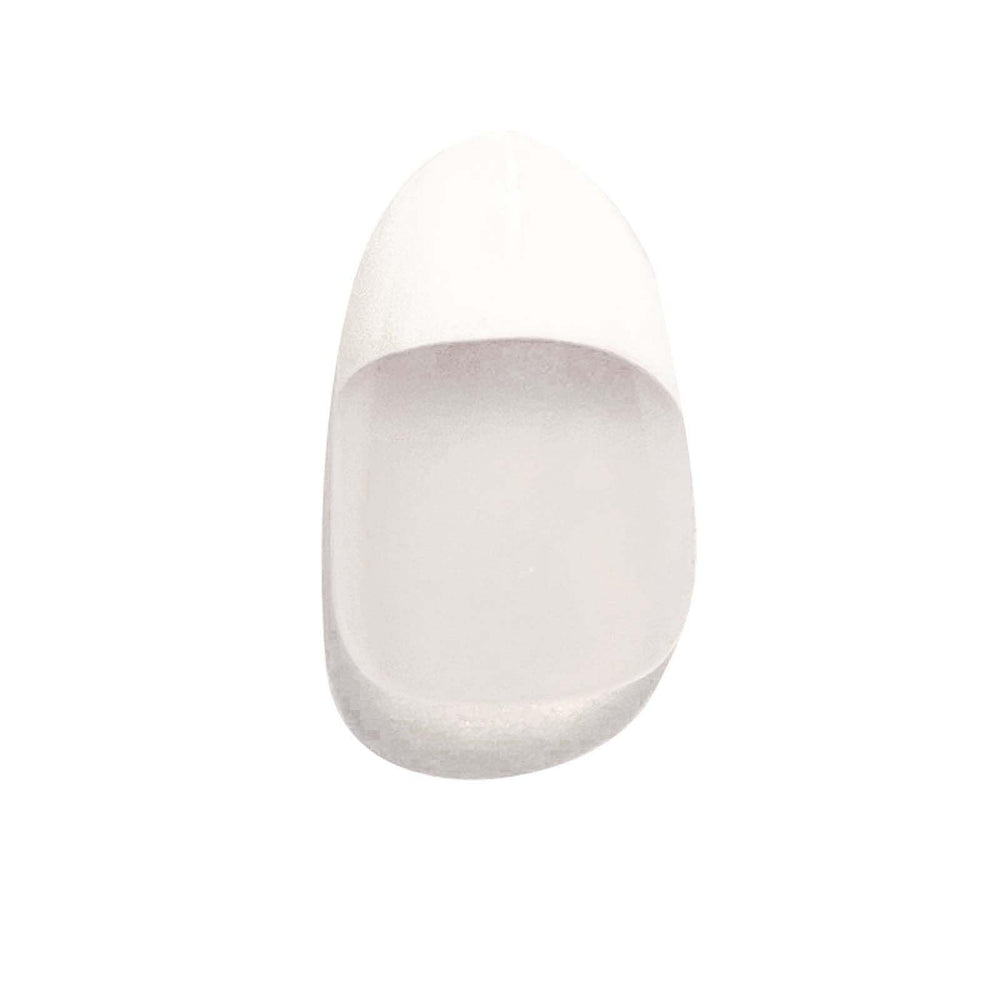 YIZHUO white French tip on clear base close up for elegant nails