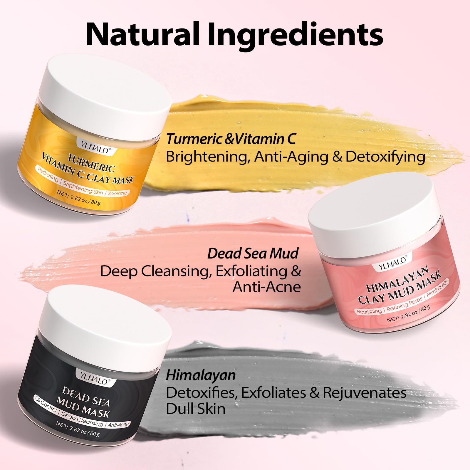 YLNALO 3-in-1 clay mask gift pack ready for gifting
