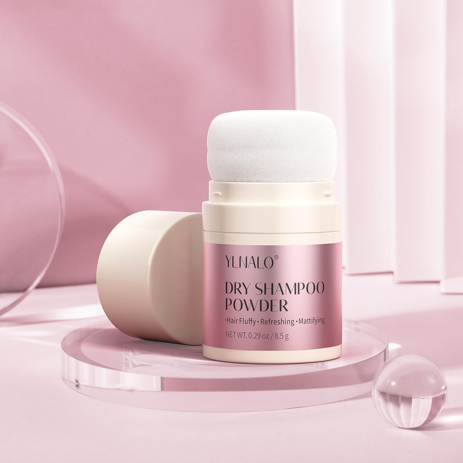 YLNALO dry shampoo powder packaging ready for travel and everyday use