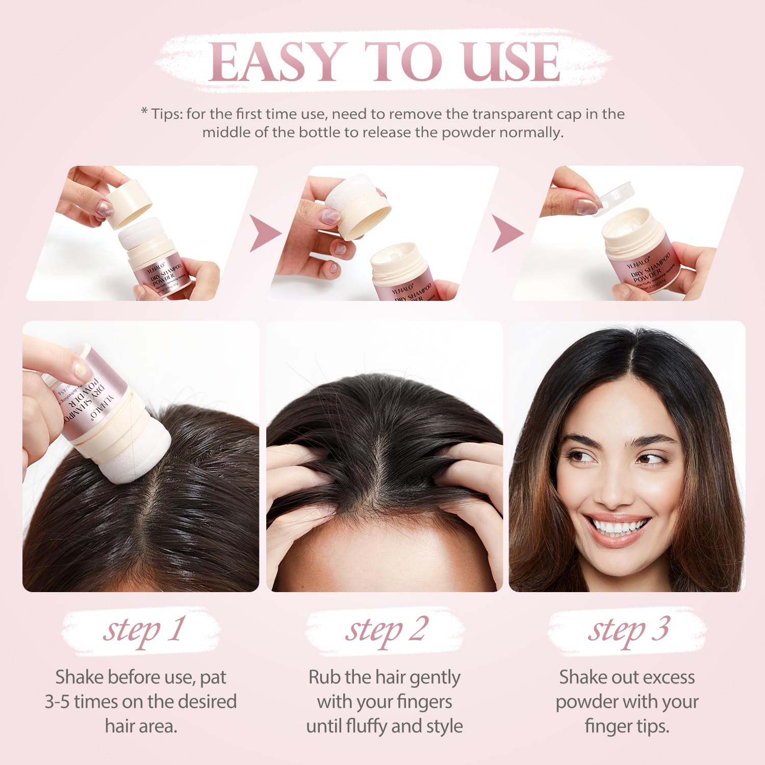 YLNALO dry shampoo powder vegan formula for gentle, safe use