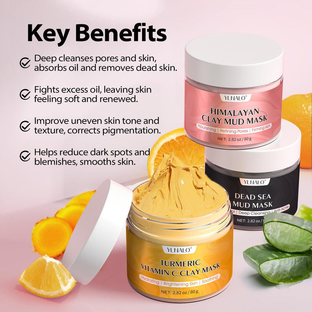 YLNALO Himalayan mud mask pore cleanse for detox and gentle exfoliation