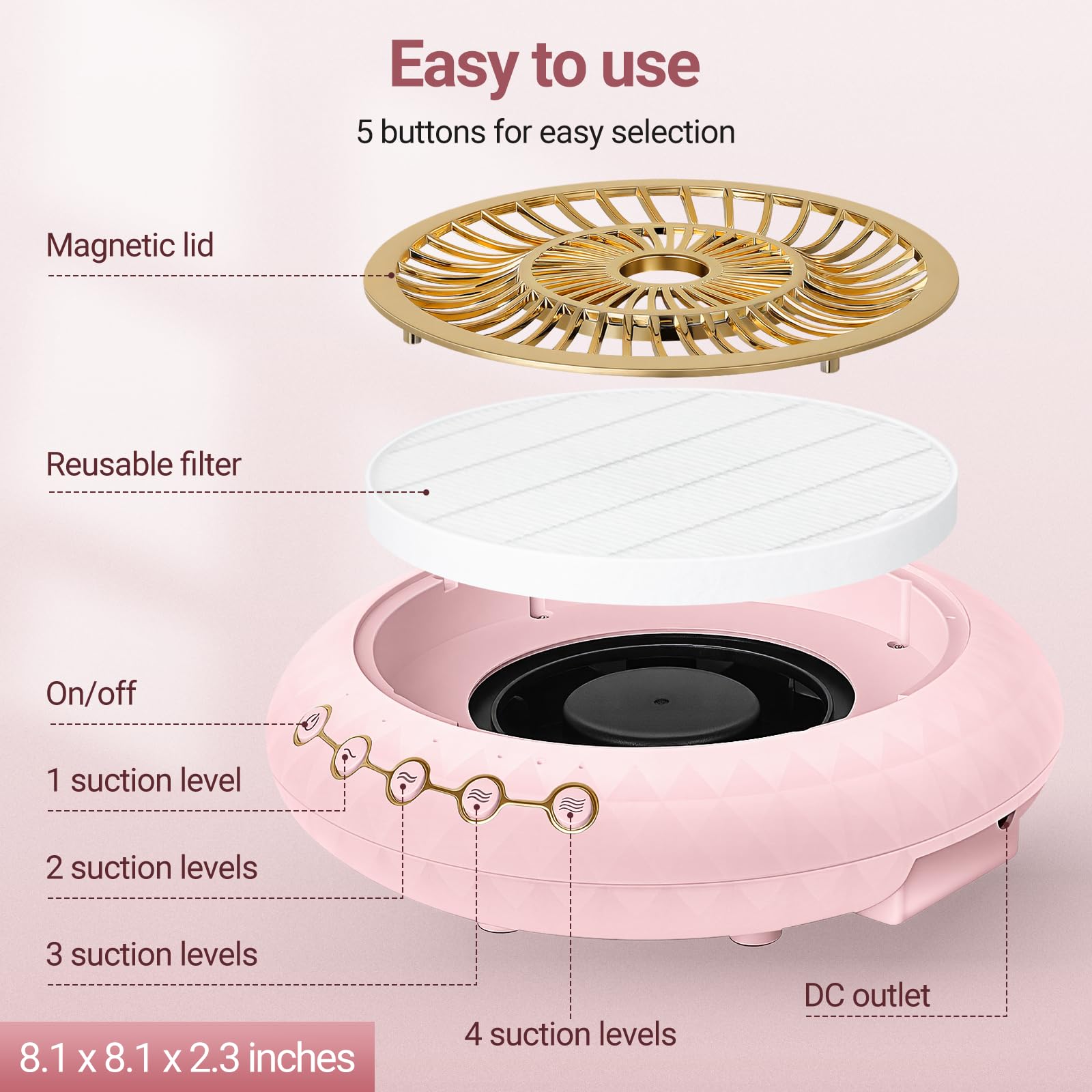 YLYYCC Nail Dust Collector suited for professional salons and home studios.