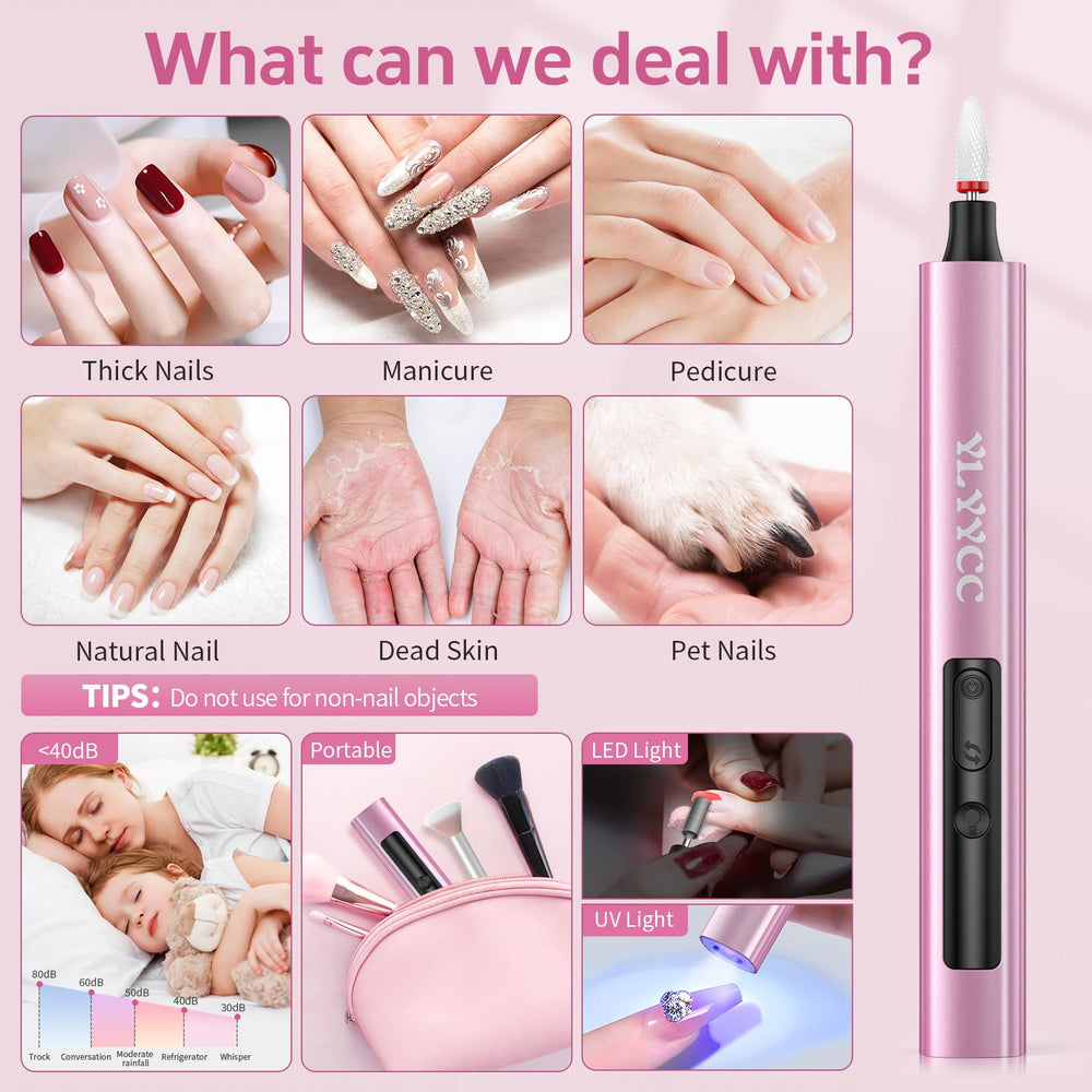 YLYYCC portable nail care kit ideal for home and travel.
