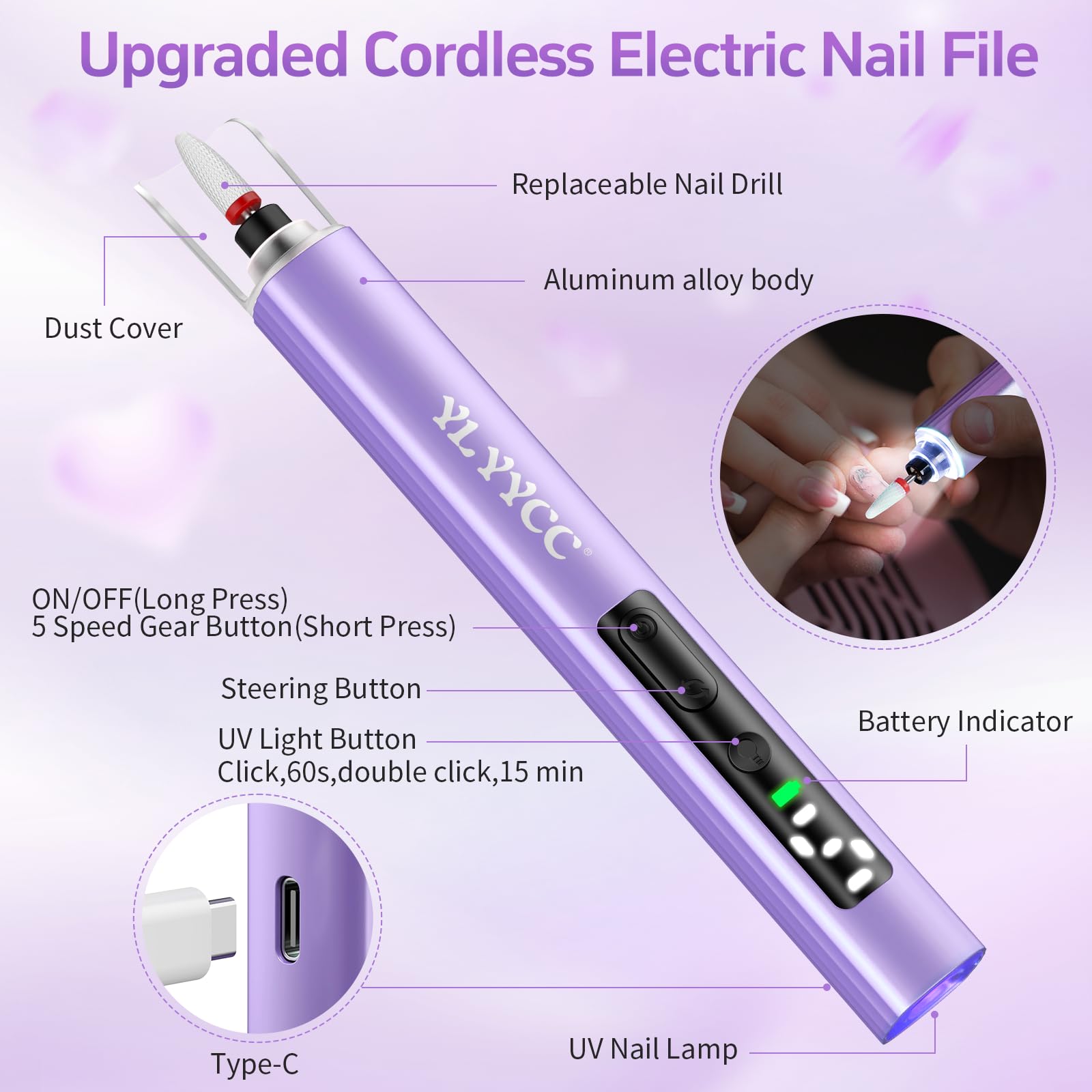 YLYYCC Type-C rechargeable kit supports portable power for travel.