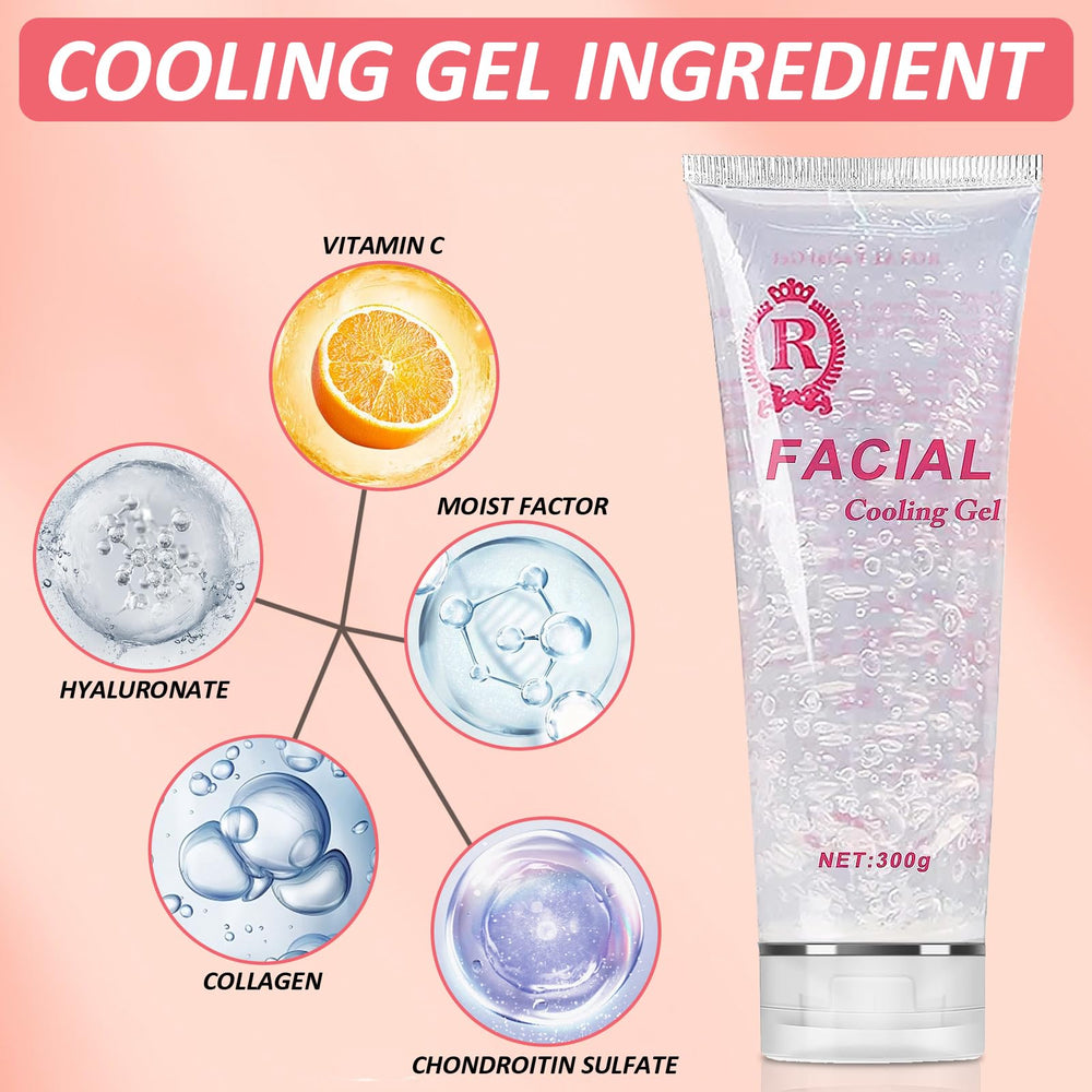 YMEYFAN cooling gel texture massaged onto skin for hydration.
