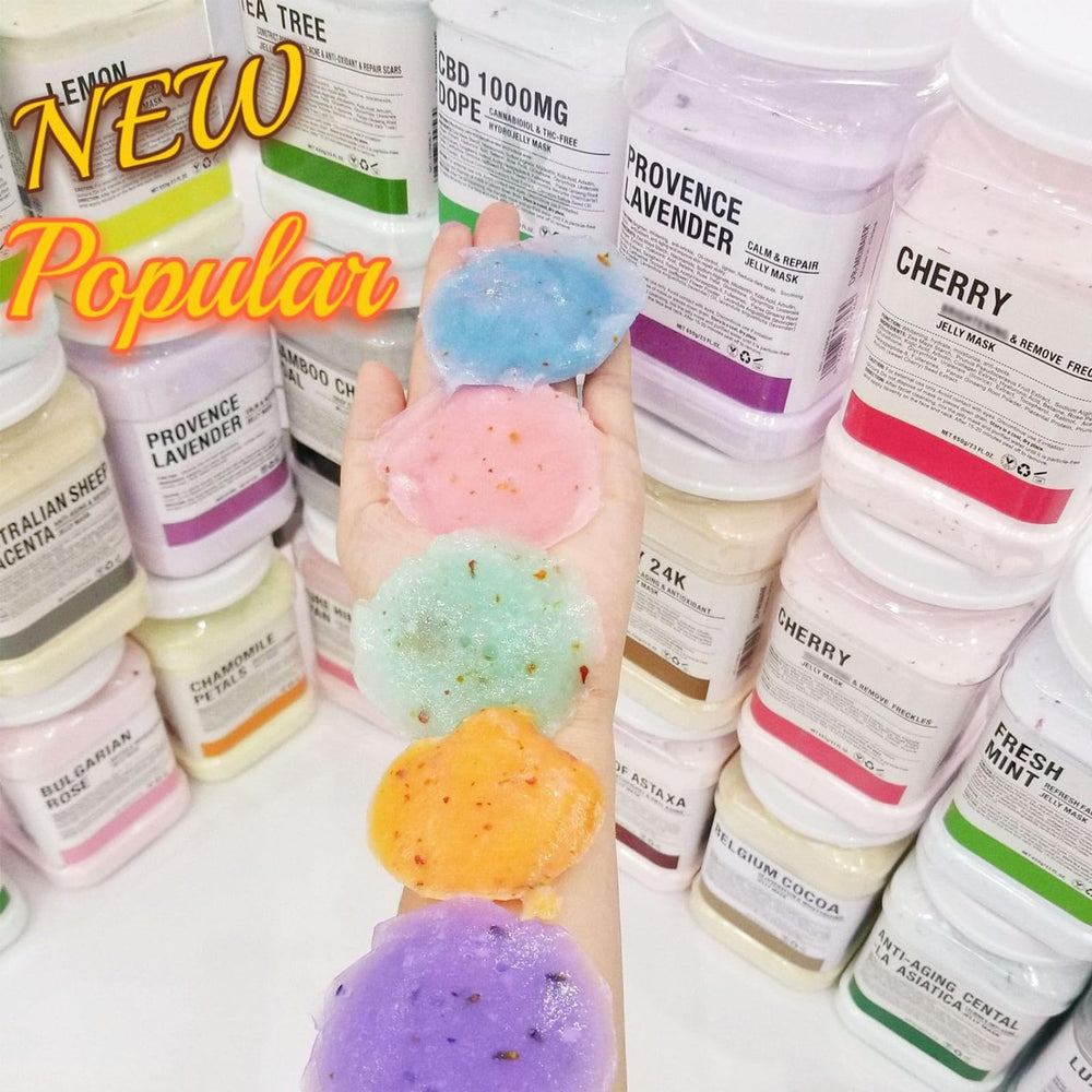 YMEYFAN jelly mask peel-off action revealing hydrated surface.
