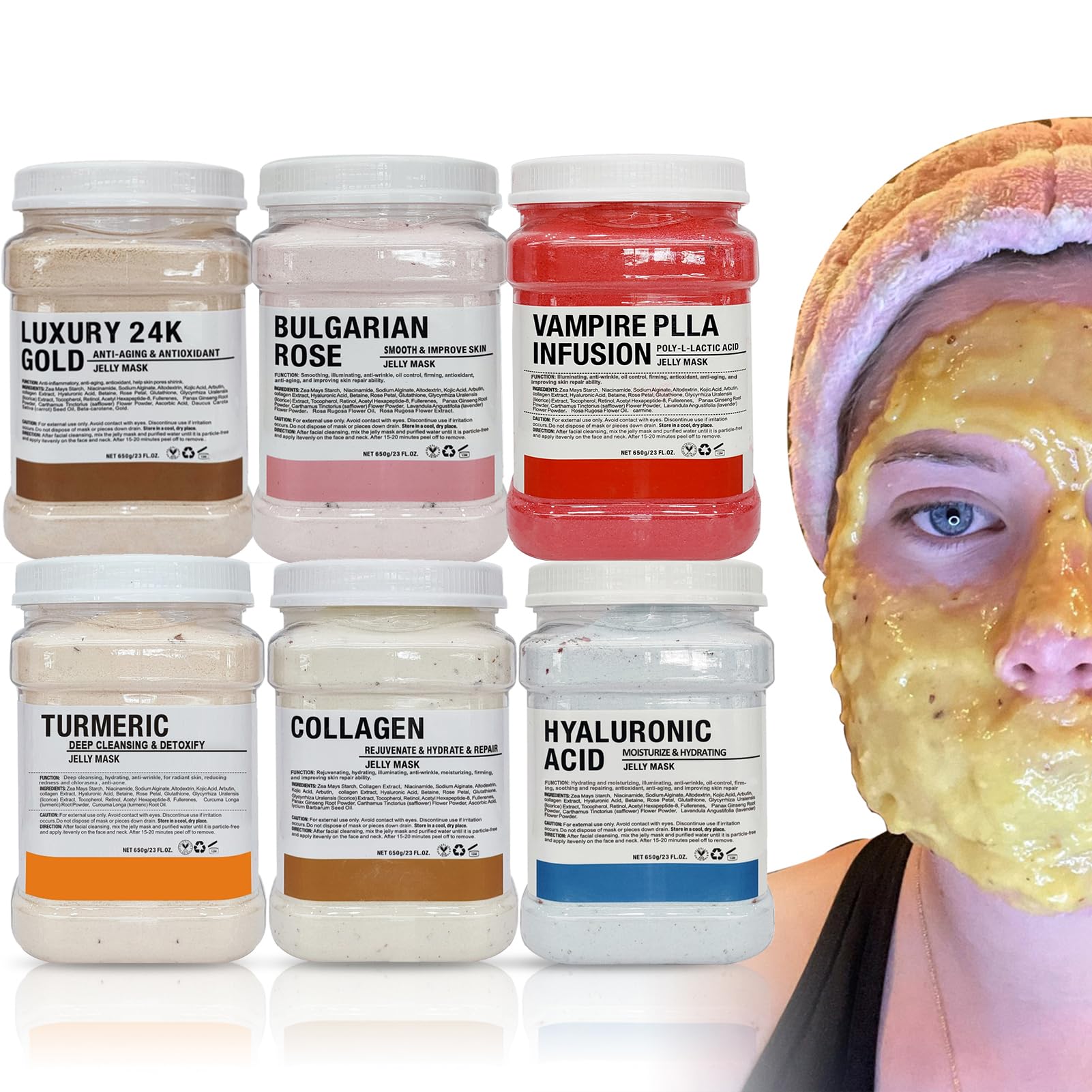 YMEYFAN jelly mask six jars bulk pack ideal for salons and bulk treatments.