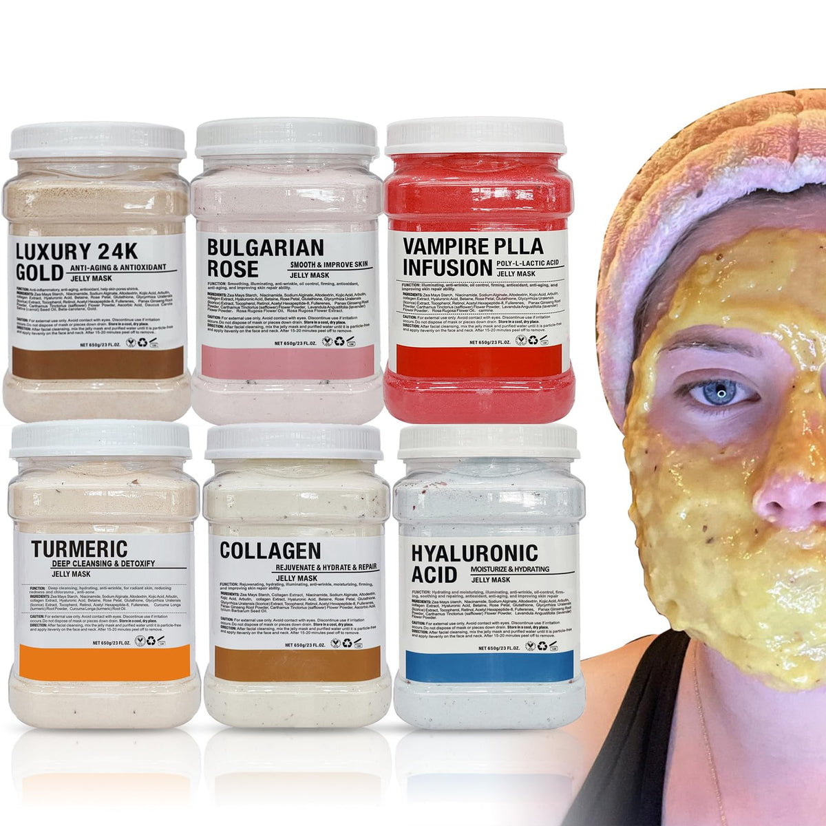 YMEYFAN jelly mask six jars bulk pack ideal for salons and bulk treatments.
