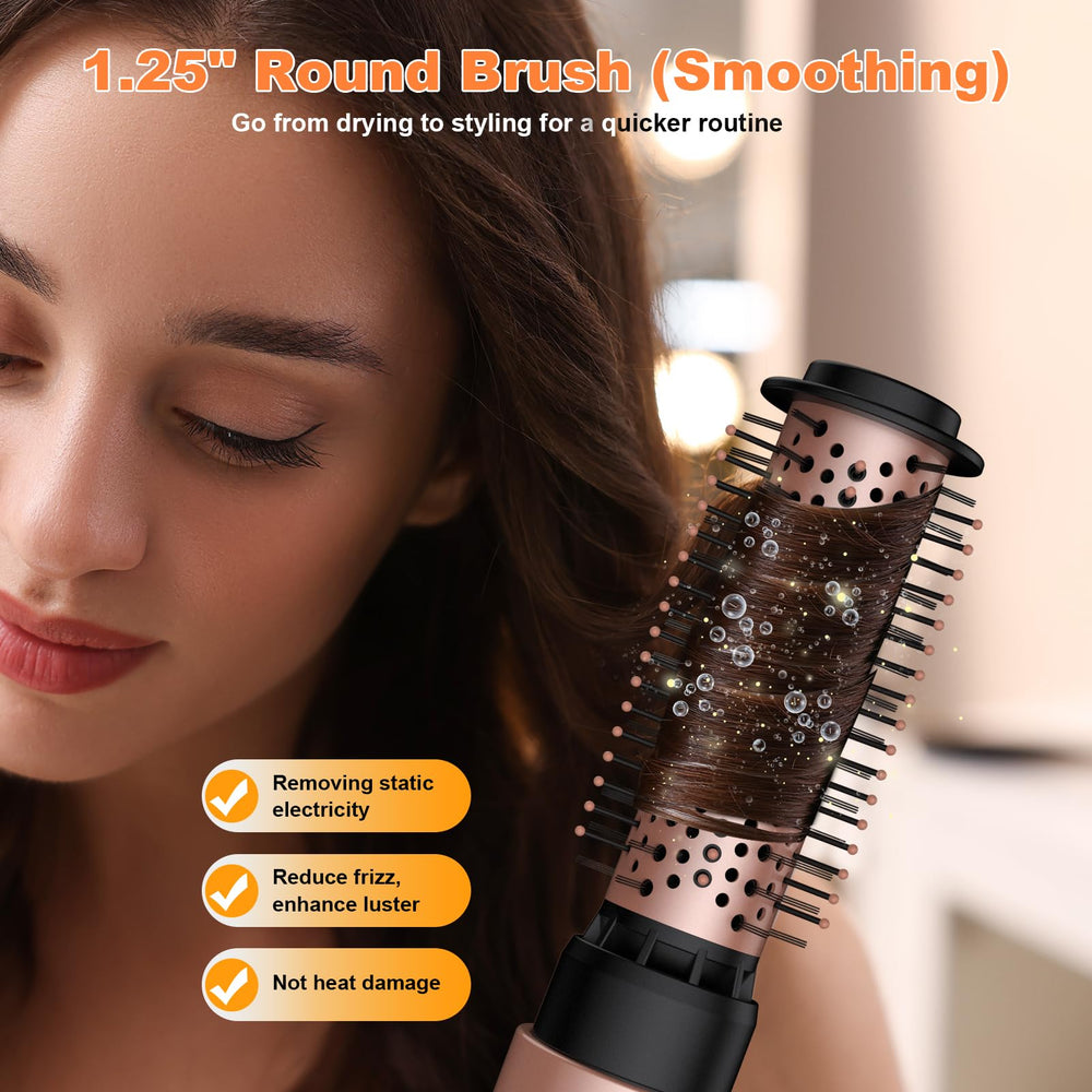 Ymguspri ergonomic handle 360-swivel captured for comfortable one-handed use during styling.