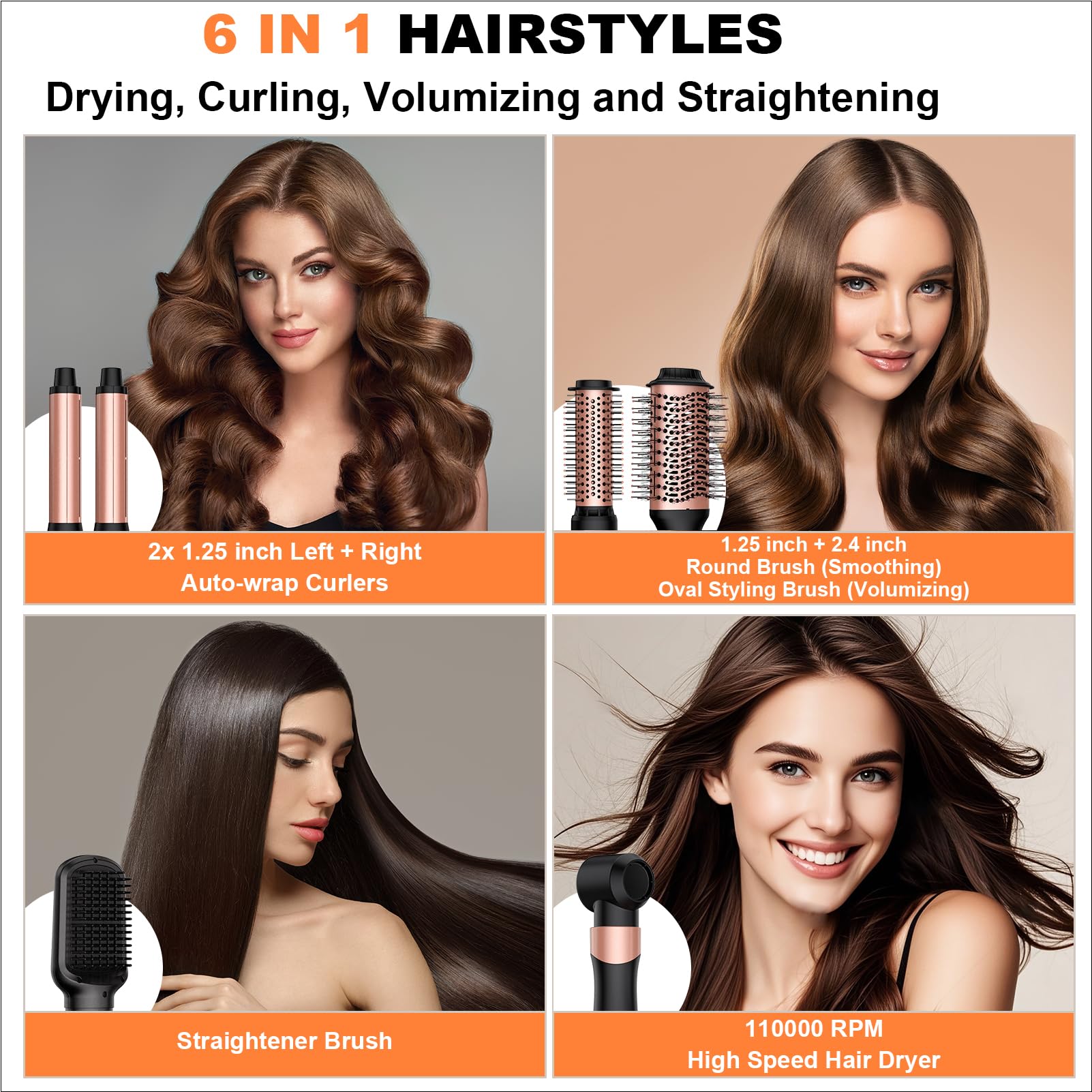 Ymguspri rose gold hair styler closeup shows premium finish and smooth styling.