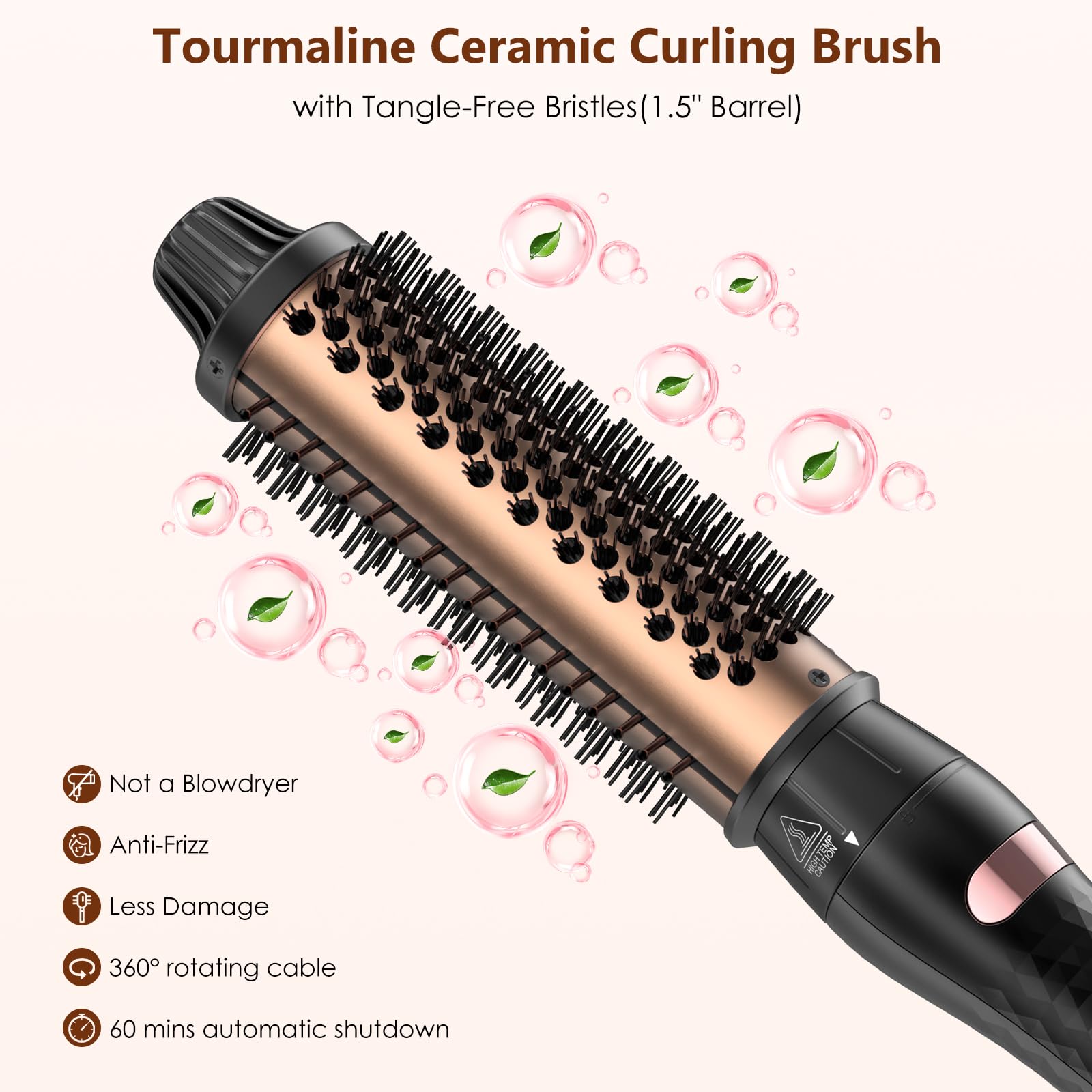 Ymguspri thermal brush in use creates curls and straight styles with ease.