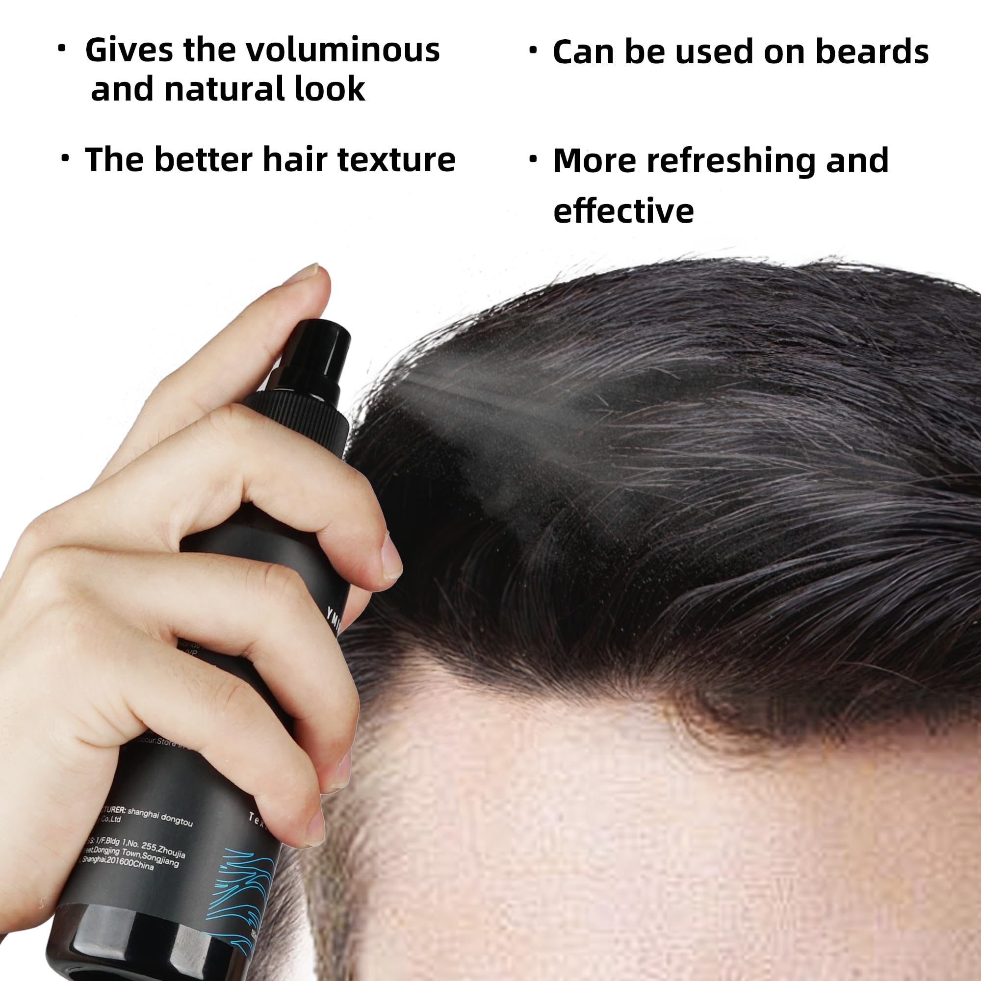 YMIR NEIL sea salt spray texture on hair for natural movement and body.