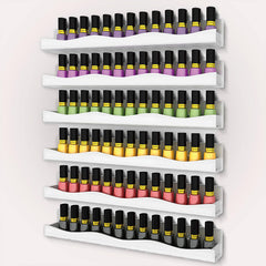 YMVV 15-inch nail-polish rack wall-mounted front view showing clear color visibility