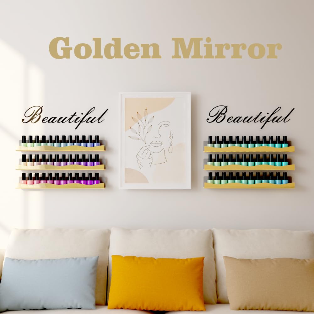 YMVV space-saving display keeps cosmetics organized in a compact bathroom.
