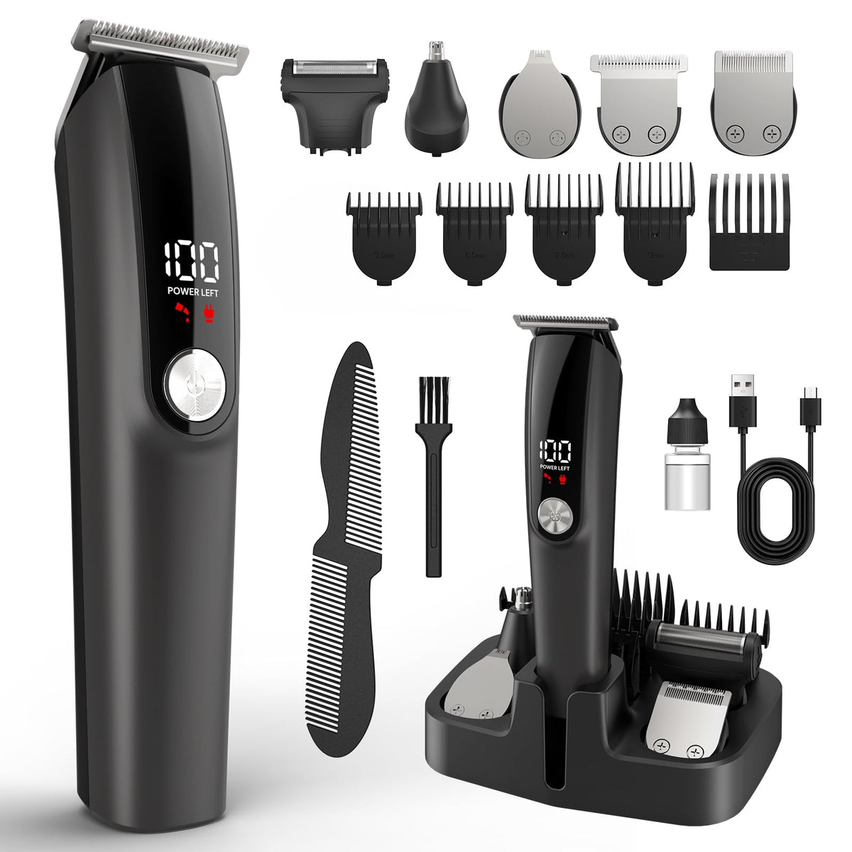 Ynasen beard trimmer set front view for precise grooming on demand
