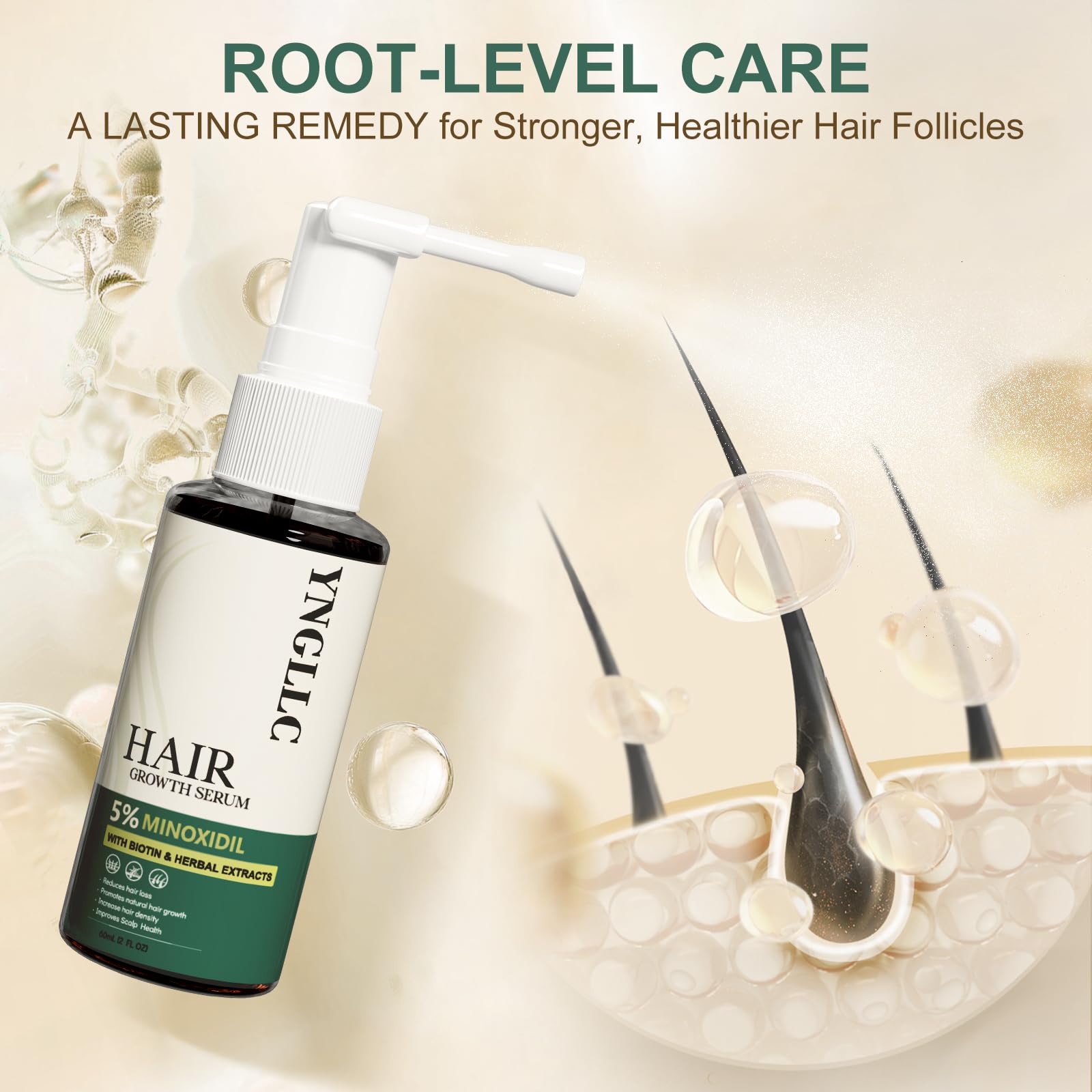 YNGLLC daily scalp ritual close-up showing quick-absorb serum