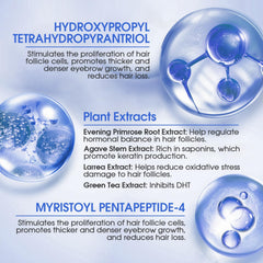 YNGLLC Eyebrow Growth Serum fiber brush applies evenly to brows.