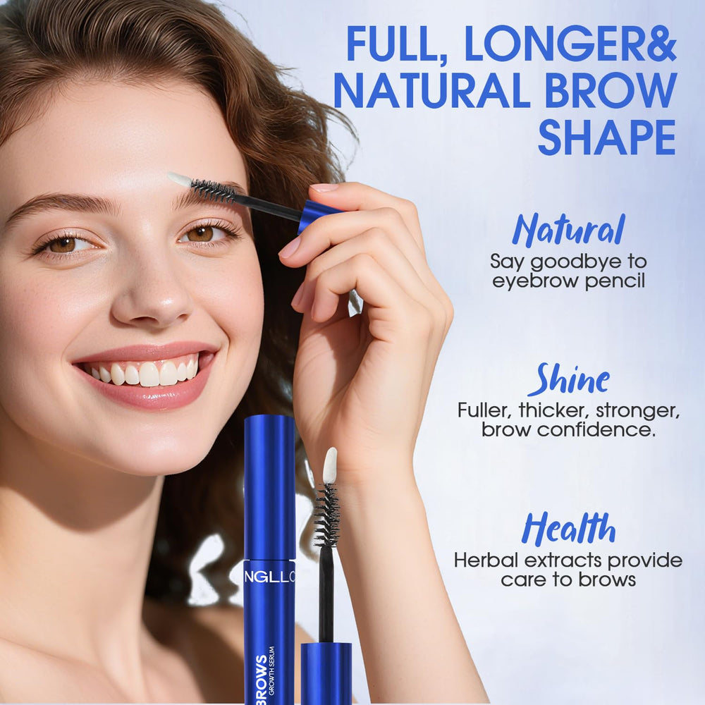 YNGLLC Eyebrow Growth Serum packaging shown for home use.