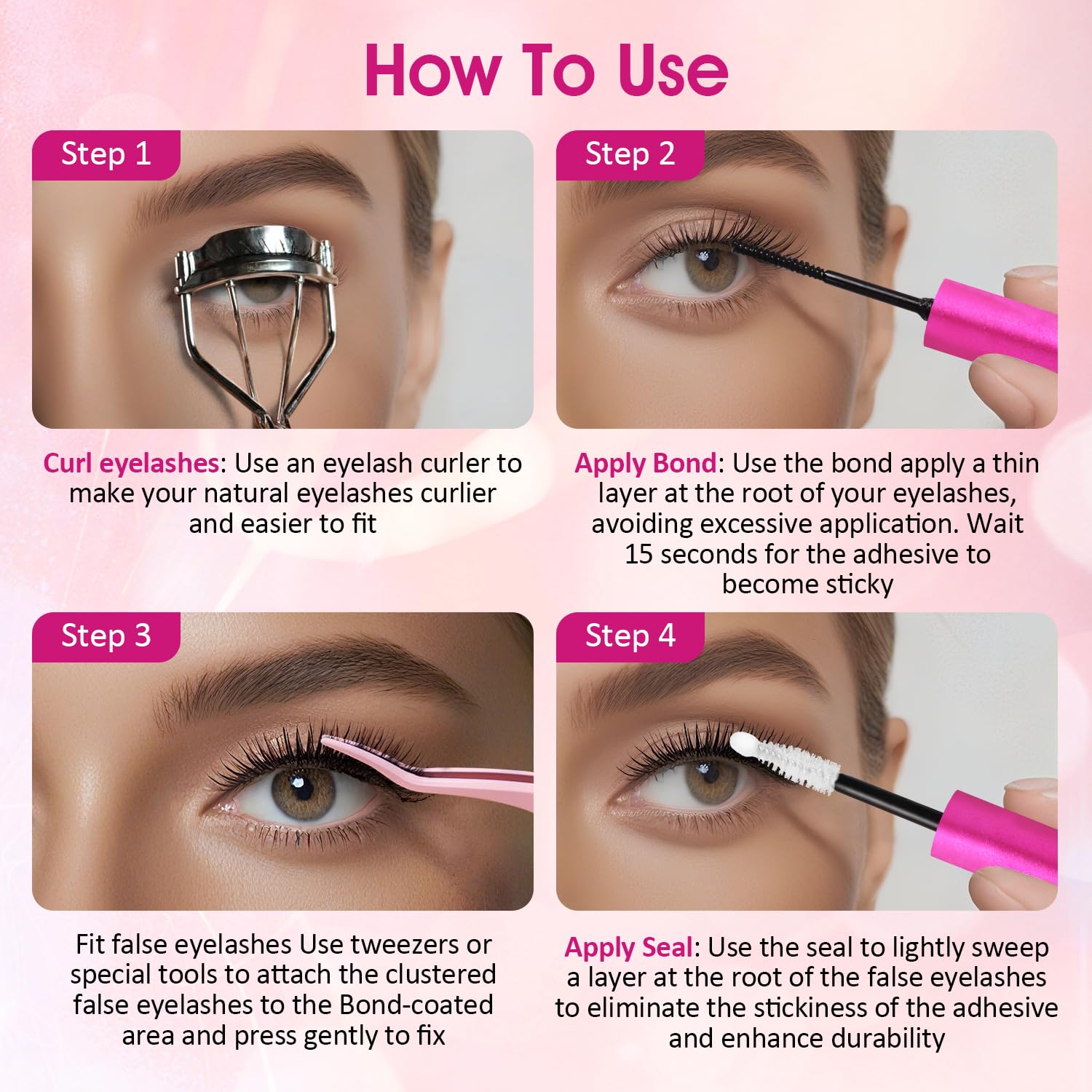 YNGLLC Lash Bond and Seal compatible with clusters or full strips for DIY lashes