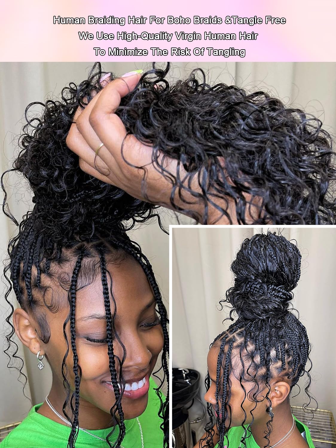 YNiSew boho braids wet and wavy texture for natural movement