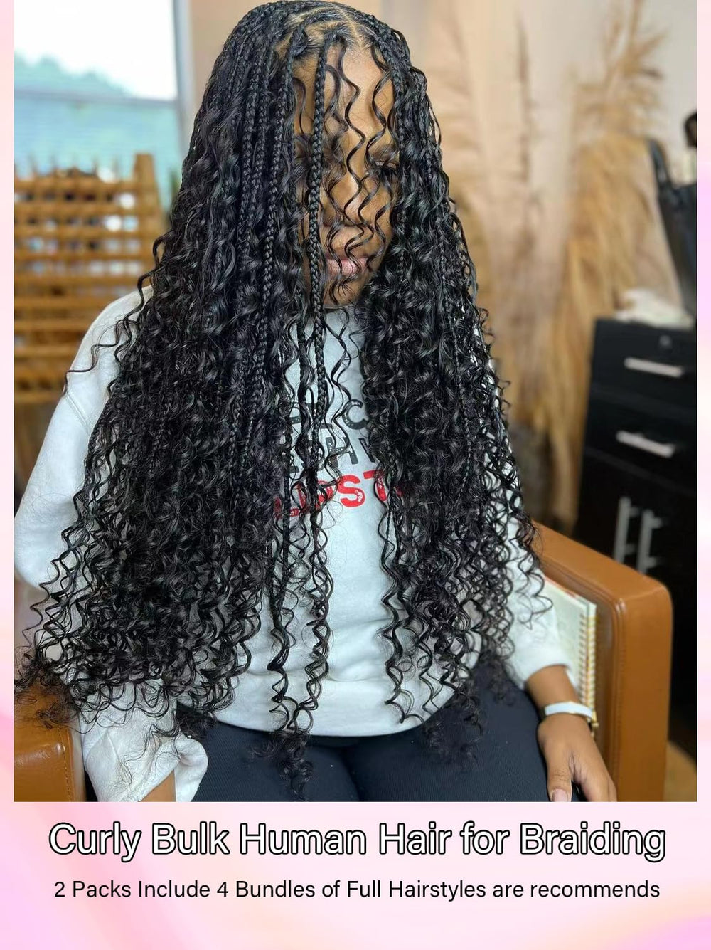 YNiSew micro braids detail demonstrates curly texture and precision
