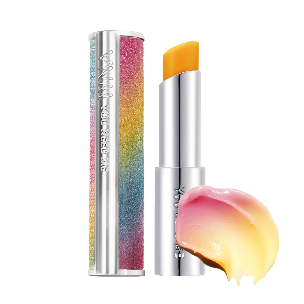 YNM Rainbow Honey Lip Balm color-shifts with hydration for a natural tint