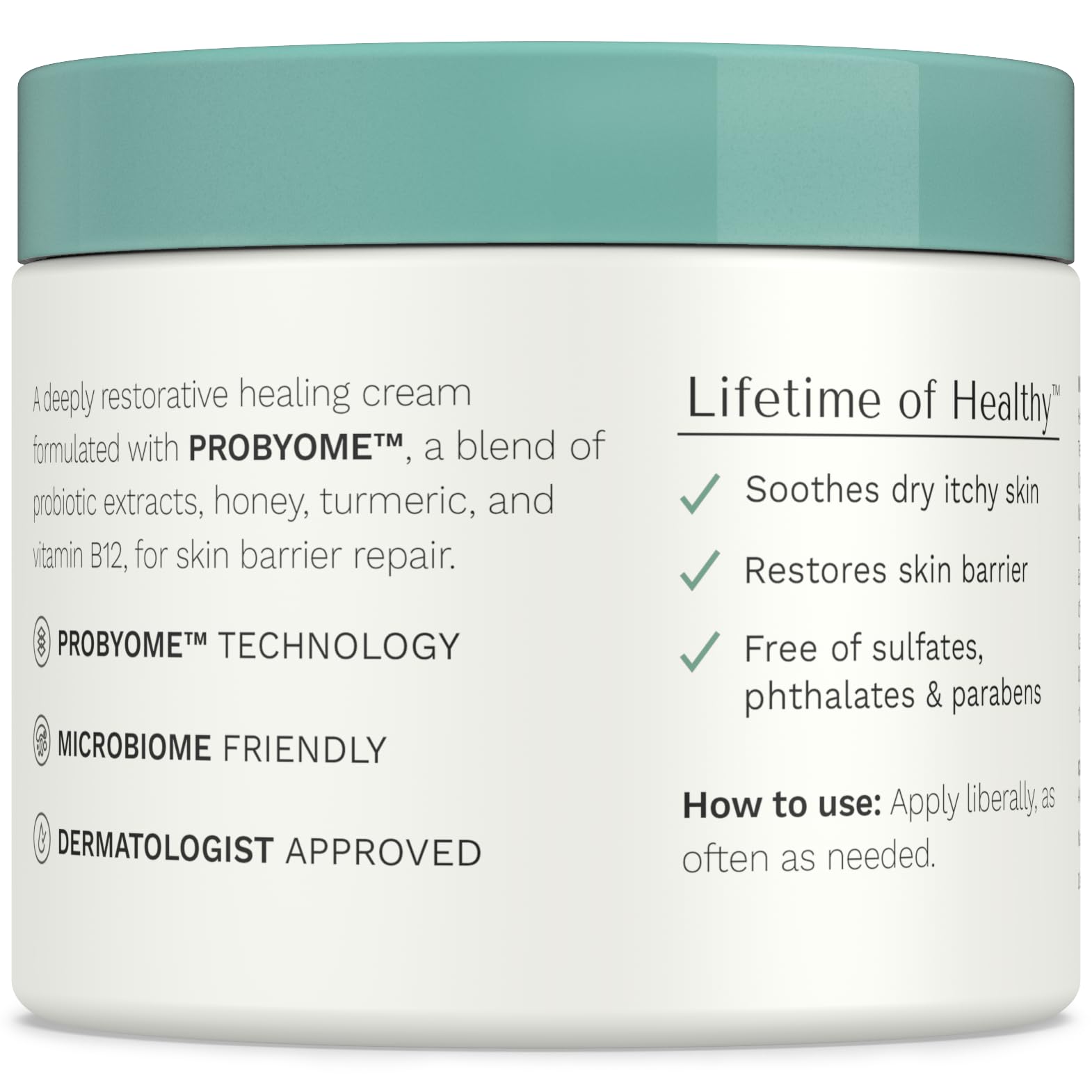 Family-friendly image shows adults and kids using fragrance-free moisturizer daily.