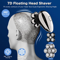 YOBeyux head shaver demonstrates wet and dry versatility for convenient grooming.