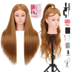 YODIDI mannequin head with 80% human hair closeup for realistic styling practice