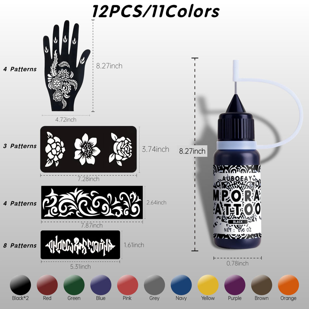 YOEALABY color swatches showing ink shades for vivid, party-ready looks