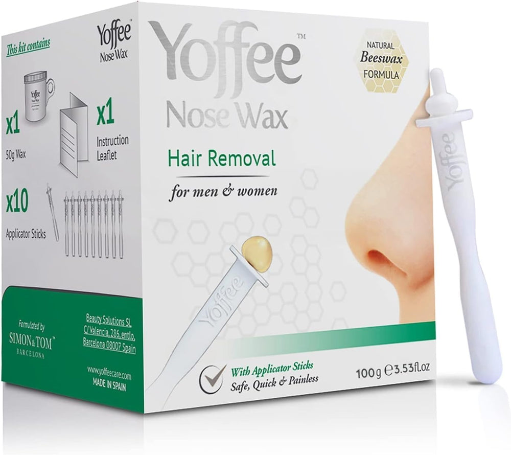 Yoffee Original Nose Wax heat-application shows quick, pain-minimized nasal hair removal at home.
