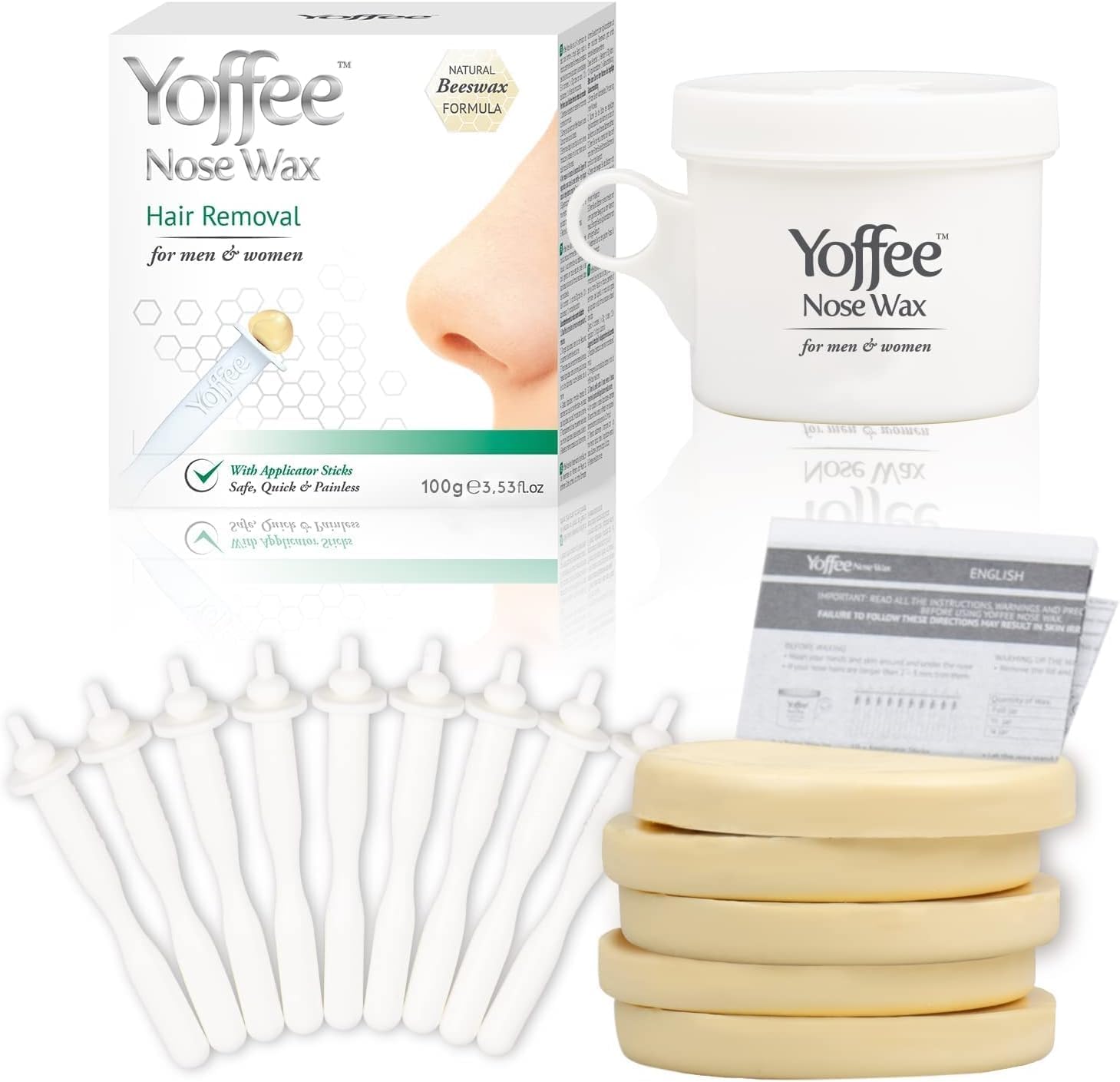 Yoffee Original Nose Wax instructions-guide offers clear steps for quick at-home waxing.