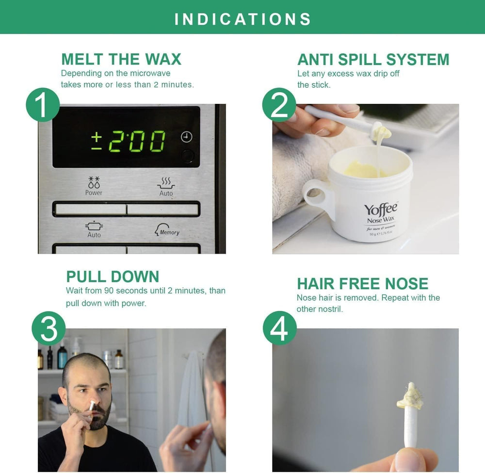 Yoffee Original Nose Wax kit nose-ear-hair removal helps tidy facial grooming at home.