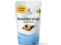 Yogi’s Gift herbal hair oil pour demonstrates easy scalp massage