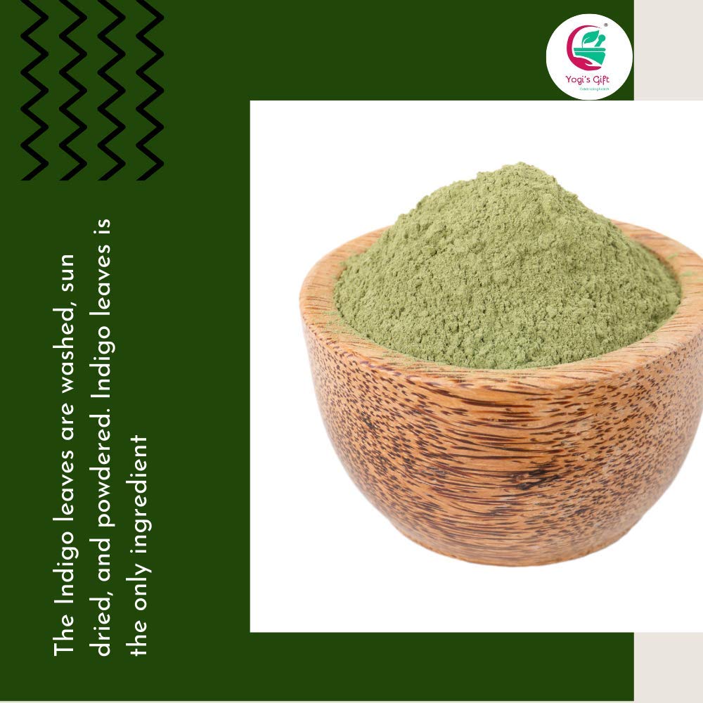 Yogi's Gift Indigo powder texture—raw granules designed for easy mixing.