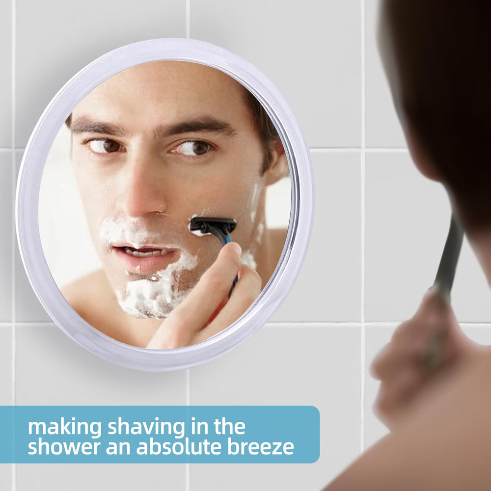 YoHumk fogless shower mirror 6.6-inch diameter gives full-face visibility.