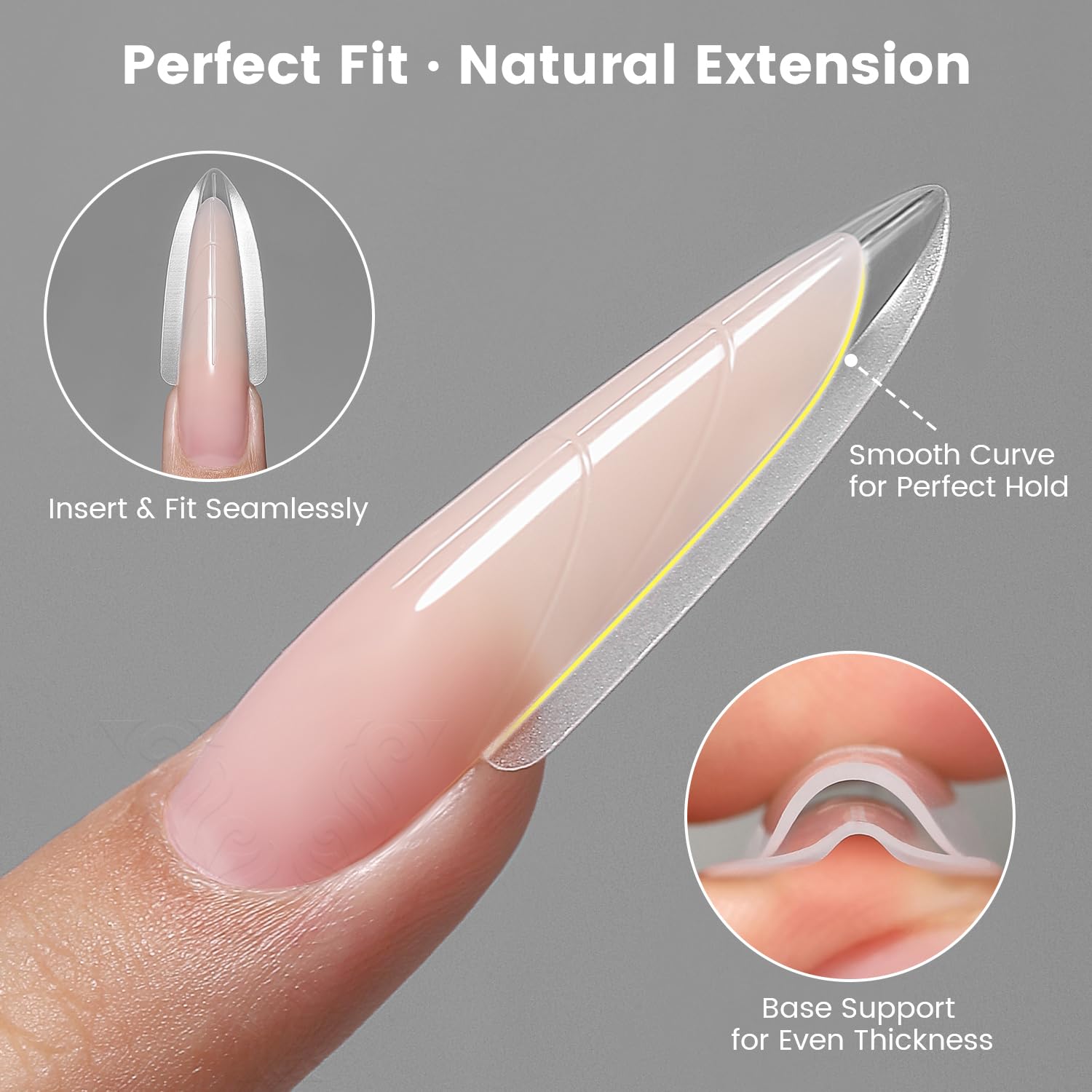 YOKE FELLOW almond round nail forms collection ready for quick extensions