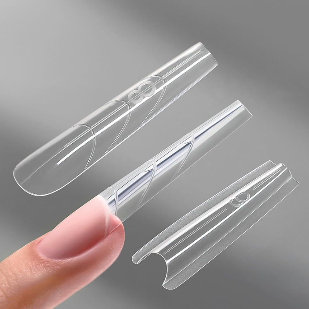 YOKE FELLOW sandwich nails dual forms open box for quick nail extensions at home or in salon