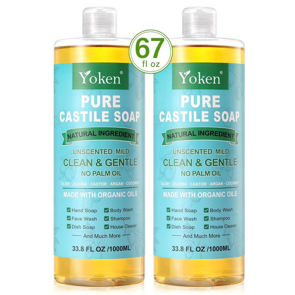 Yoken castile soap dilution-ready bottle with splash of water