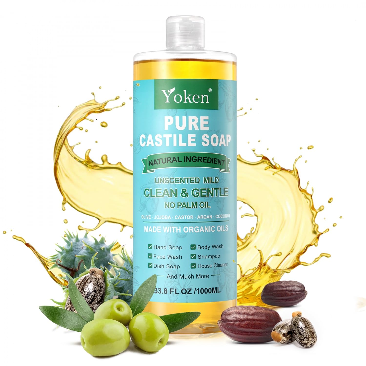 Yoken Castile Soap organic oils nourish skin while cleansing.