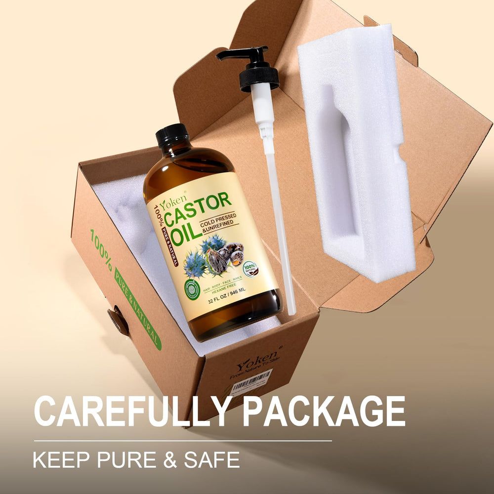 Yoken castor oil hexane-free, cruelty-free bottle suitable for skincare.