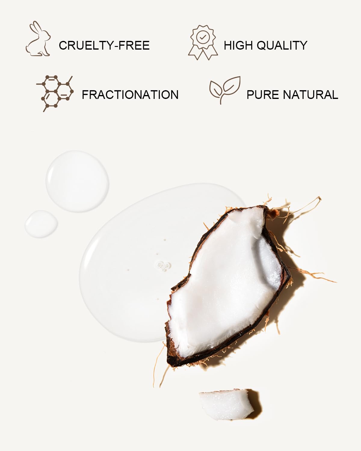 Yoken coconut oil applied to skin provides deep hydration without a greasy feel.