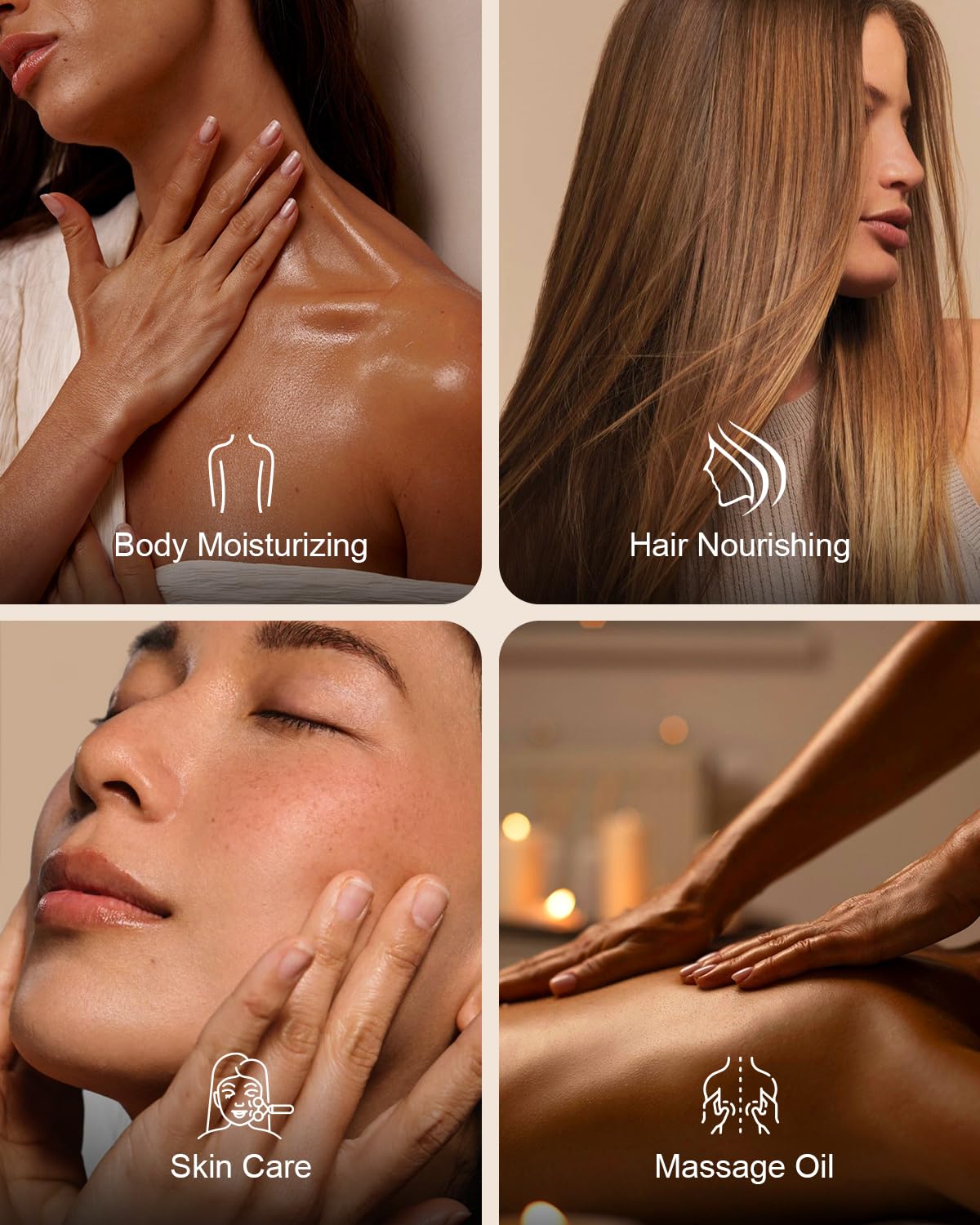 Yoken coconut oil used for massage with smooth glide and nourishing feel.